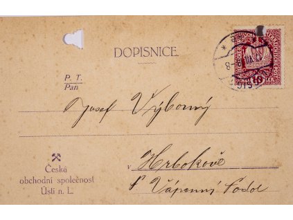 Celina dopisnice, Čs. obchodní společnost, 1918 5108