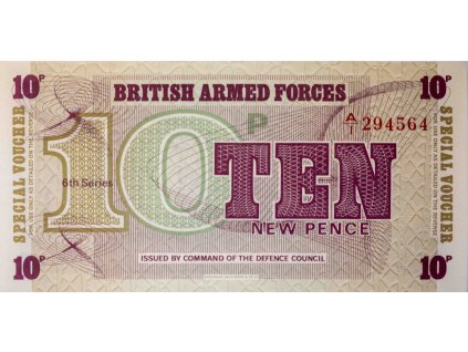 Vojenská poukázka, 10 New Pence, 1972 II 6051
