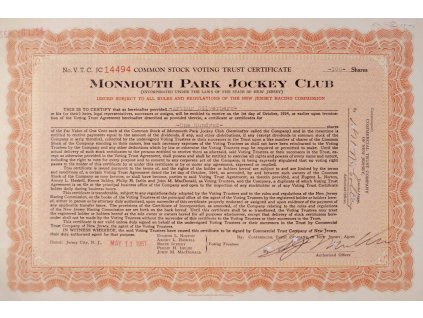 Akcie, Monmouth Park Jockey Club, 1951 (1)