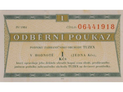 Tuzex, 1 Bon, IV 1984 (064) 6341