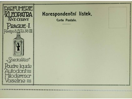 Korespondenční lístek, Parfumerie Kleopatra