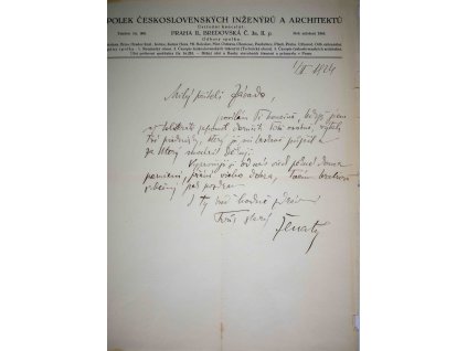 Obchodní korespondence, spolek čs. architektů, 1924 2