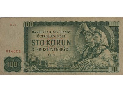 100 Korun, Československých, Serie R73, 1961 7273