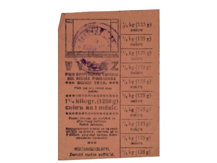 Výkaz o spotřebě cukru 1919 re