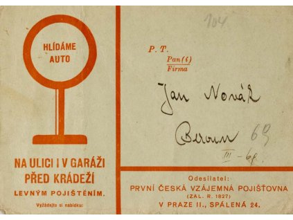 Pojistka potvrzení, První česká vzájemná pojišťovna, 1940 (1)