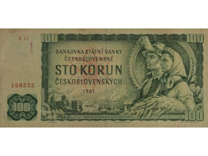 100 Korun, Československých, R 13, 1961 7659