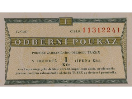 Tuzex, 1 Bon, IV 1987 (113) 7715