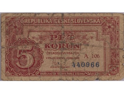 5 Korun, Československých, A 106, 1949 7711