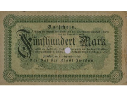 Nouzovka Gutschein 500 mark, 1922 7785