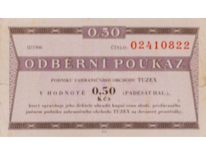 Tuzex, 0,5 Bon, II 1986 (024) 7906