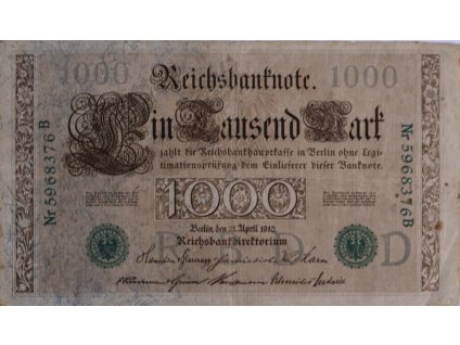 Bankovka 1 000 Mark, B, 1910 7856