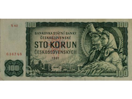 100 Korun, Československých, Serie X62, 1961 7864