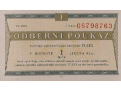 Tuzex, 1 Bon, IV 1984 (067) 7904