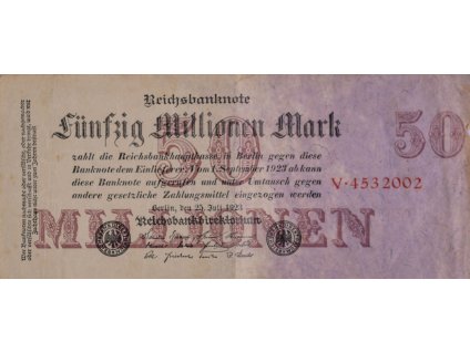 Bankovka 50 Millionen Mark, V, 1923