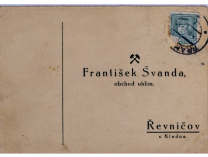 Celina Korespondenční karta, F. Švanda obchod uhlím, 1935 II 7883