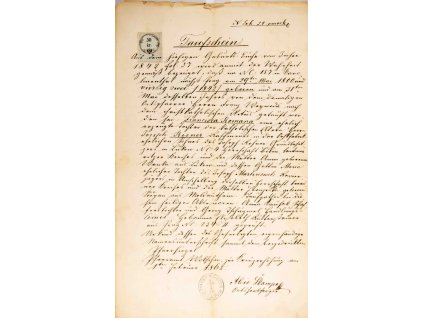 Taufschein 1865