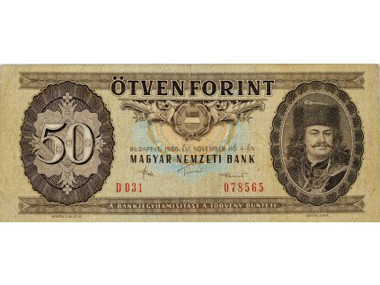 Bankovka 50 Forint, D 031, 1986 7969