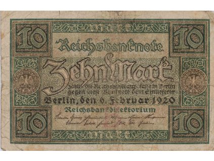 Bankovka 10 Mark, F, 1920 8089