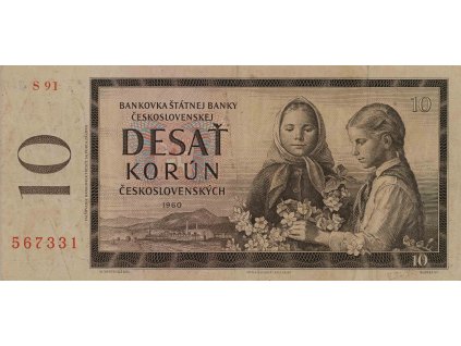 Bankovka 10 Kčs, S 91, 1960 8070