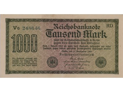 Bankovka 1 000 Mark, Ve, 1922 8144
