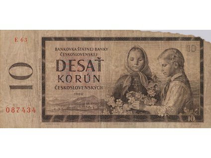Bankovka 10 Kčs, E 63, 1960 8572