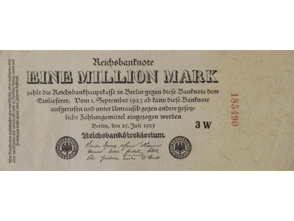 Bankovka 1 Million Mark, 3 W, 1923