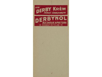 Reklamní účtenka firemní, Derby krém