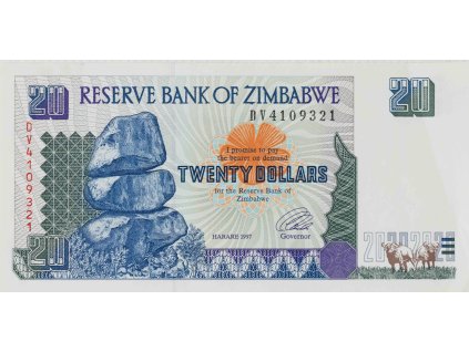 20 Dollars, Zimbabwe, 1997 8663