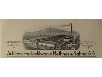 Reklamní leták, Achlesische textilwerke Mathner a Frahne AG, 1909