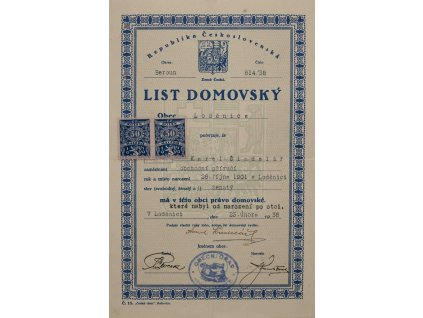 List domovský, Loděnice, 19