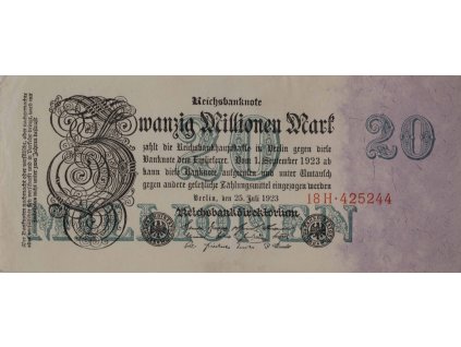 Bankovka 20 Millionen Mark, 18 H, 1923