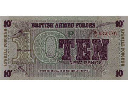 Vojenská poukázka, 10 New Pence, A 5 1972 9037