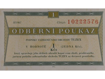 Tuzex, 1 Bon, II 1987 (102) 9185