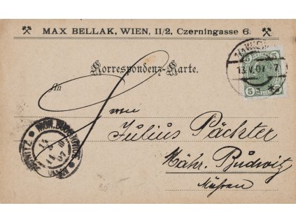 Celina dopisnice, M. Bellak, 1907 II 9189