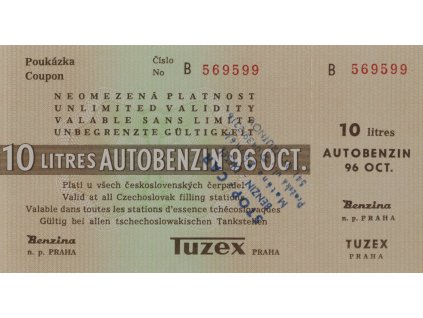Poukázka na benzin, Tuzex, (B569), 10 l