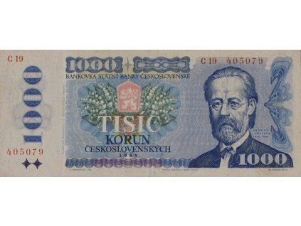 Bankovka, 1 000 Kčs, C 19, 1985 9286
