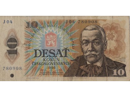 Bankovka 10 Kčs, J04, 1986 9284