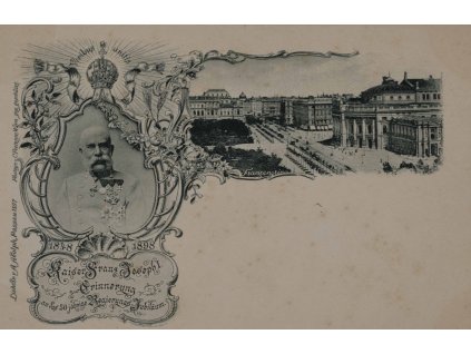 Korespondenční karta, Kaiser Franz Josef I, Passau, 1848 1898 9452
