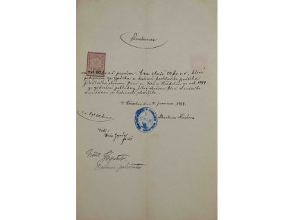 Kvitance, Hřídelec, 1899