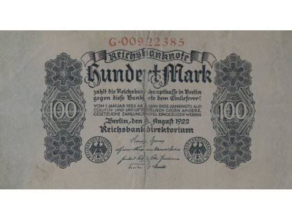 Bankovka, 100, Hundert Mark, G 1922 9700