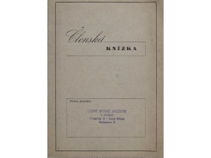 Členská knížka , Lidové bytové družstvo, 1959 9702