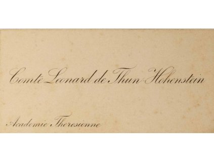Vizitka, Comte Leonard de Thun Hohenstein
