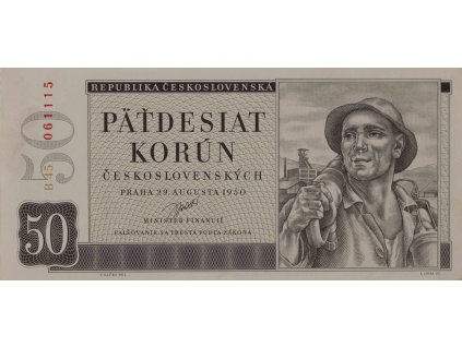 Bankovka 50 Kčs, série B45, 1950 (15) 9924