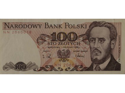 Bankovka 100 Zlotych, NN, 1988 9928