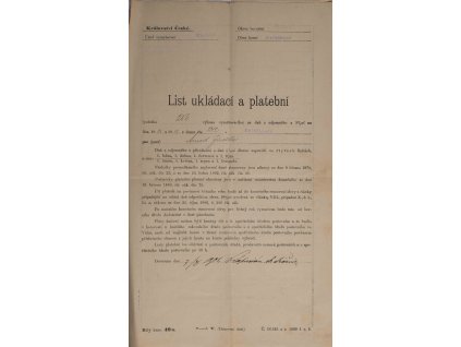 List ukládací, Království České, Kladno, 1902 0071