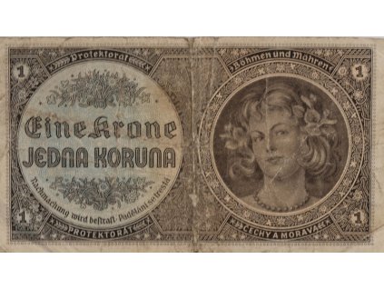 1 Krone, Protektorát, D 078, 1940