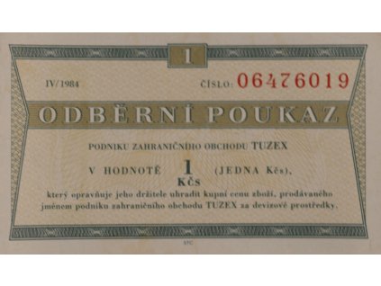 Tuzex, 1 Bon, IV 1984 (064) 0114