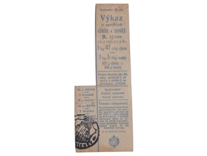 Výkaz o spotřebě chleba a mouky 1915