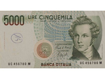 Bankovka, 5 000 Lire, (UC) 1985 0122