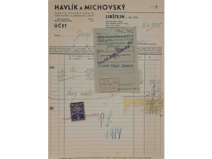 Faktura Havlík, Libštejn, 1937 II